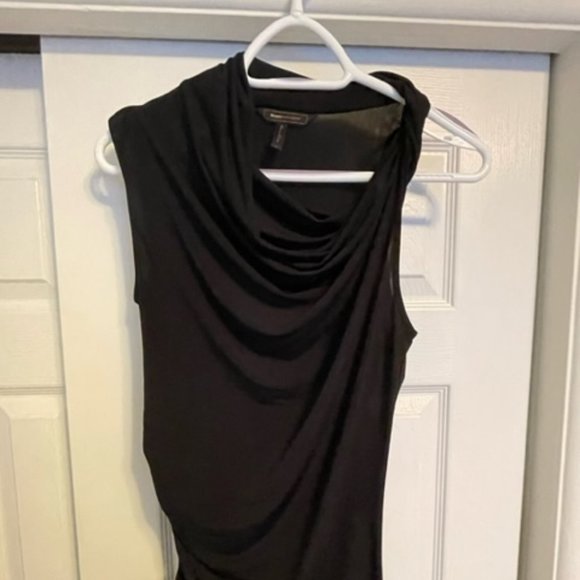BCBG asymetric sleeveless black top. Size small. - Picture 1 of 4